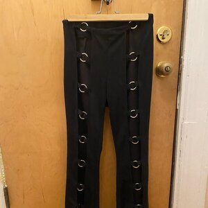 Upcycled black edgy black cutout pants